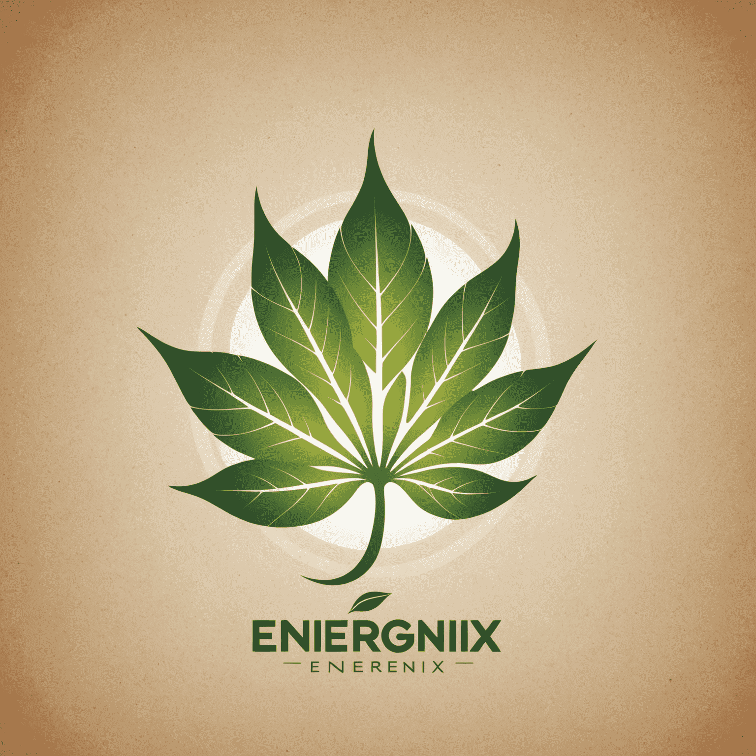 Energenix logo featuring a stylized leaf integrated with a renewable energy symbol and futuristic typography