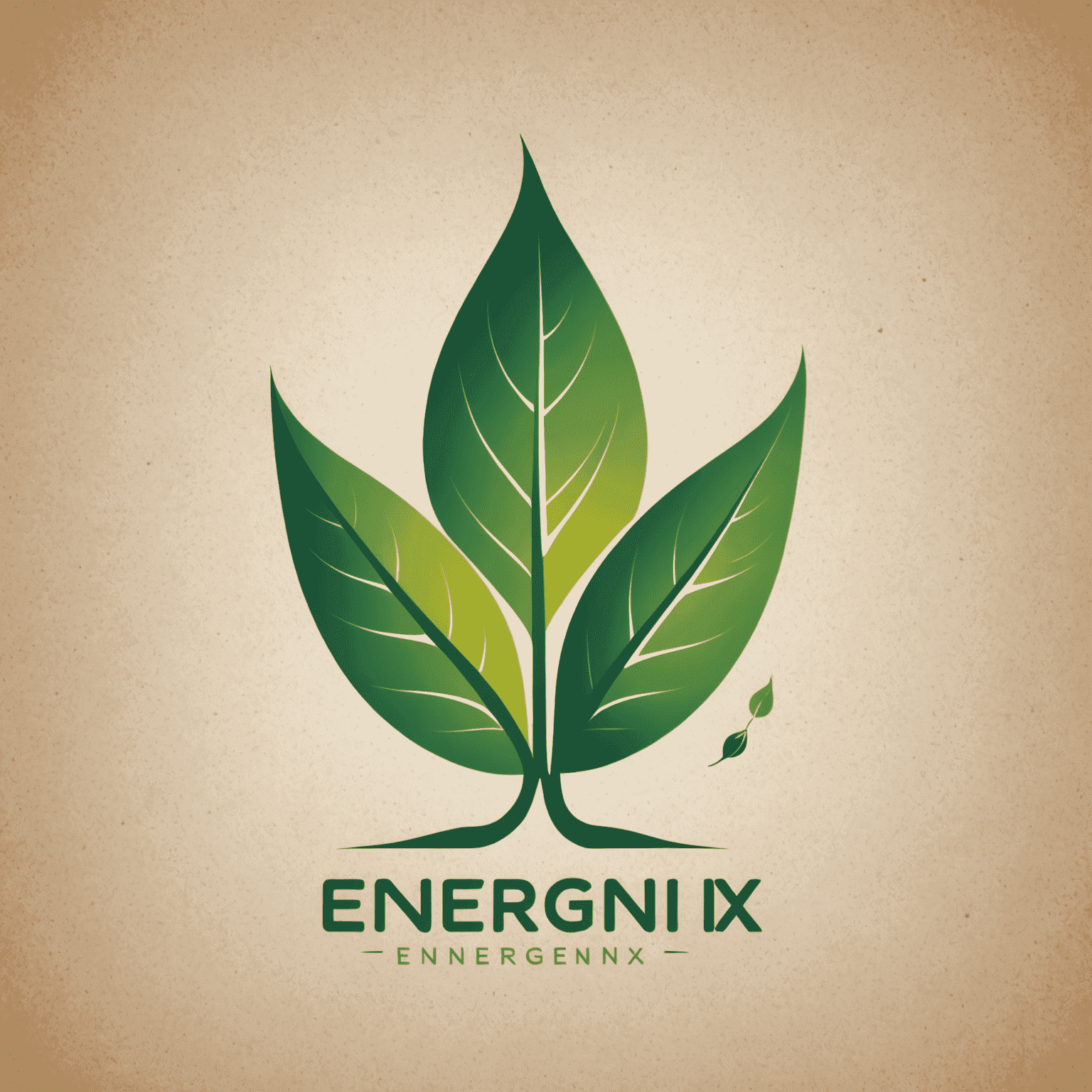 Energenix logo featuring a stylized leaf integrated with a renewable energy symbol and futuristic typography