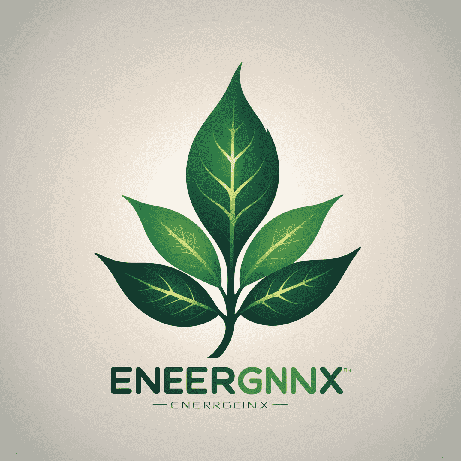 Energenix logo featuring a stylized leaf integrated with a renewable energy symbol and futuristic typography