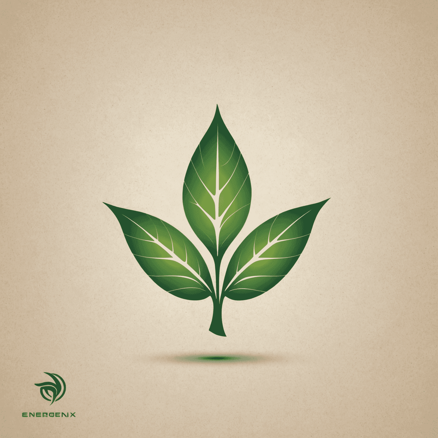 Energenix logo featuring a stylized leaf integrated with a renewable energy symbol and futuristic typography